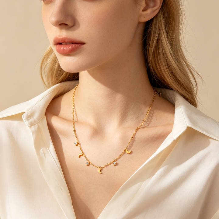 Dainty Dangling Charm Diamond Choker Necklace, Minimalist Women Daily Stack Jewelry