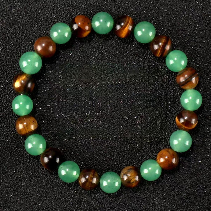 Natural Gemstone Beaded Stretch Bracelets, Handmade Polished Stone Strand Bracelets Daily Stackable Jewelry