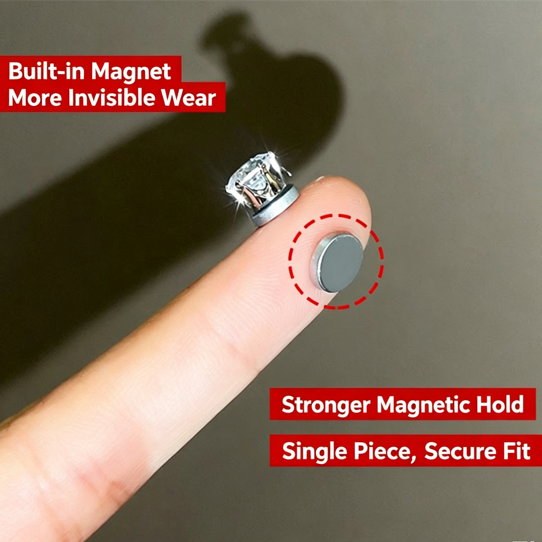S925 No‑Pierce Magnetic Stud Earrings, Great for Birthday, Christmas Gift &amp; Daily Wear