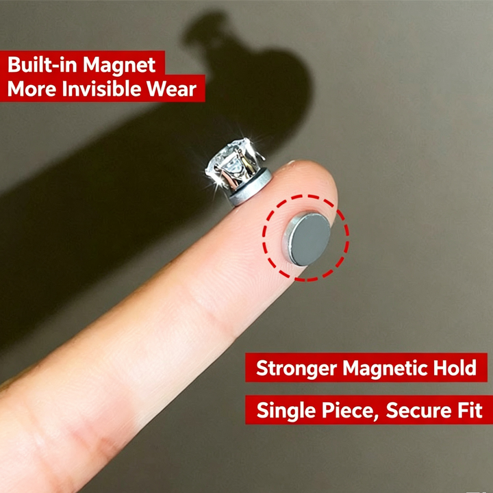 S925 No‑Pierce Magnetic Stud Earrings, Great for Birthday, Christmas Gift &amp; Daily Wear