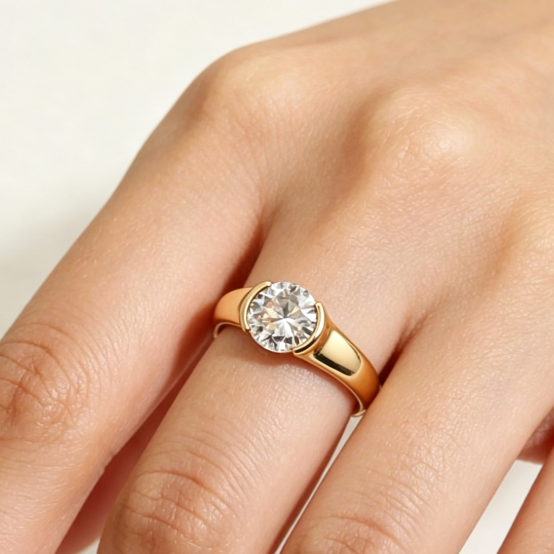 Minimalist Solitaire Ring Collection, Classic Oval &amp; Round Cut Sparkling Rings for Women &amp; Men