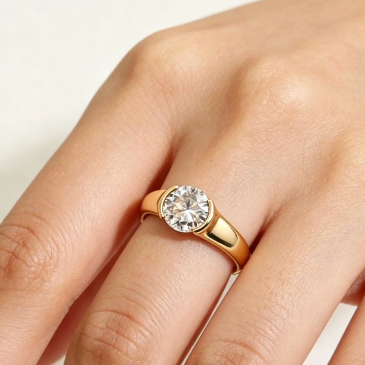 Minimalist Solitaire Ring Collection, Classic Oval &amp; Round Cut Sparkling Rings for Women &amp; Men