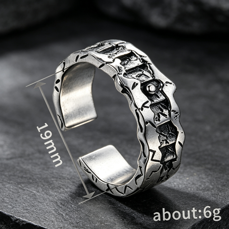 Multi‑Style Open Adjustable Men’s Statement Ring Collection, Vintage Textured Gothic Punk Rings