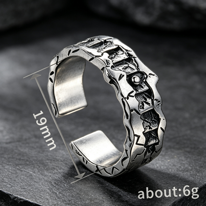 Multi‑Style Open Adjustable Men’s Statement Ring Collection, Vintage Textured Gothic Punk Rings