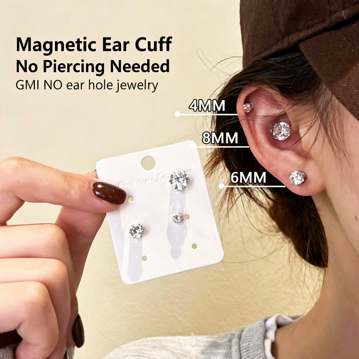 S925 No‑Pierce Magnetic Stud Earrings, Great for Birthday, Christmas Gift &amp; Daily Wear