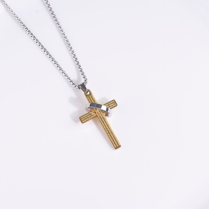 Letter and Cross Pendant Necklace; Hip-Hop/Punk Sweater Necklace for Men and Women