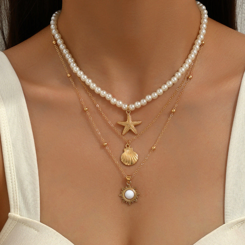 Boho Multi‑Layer Pendant Necklace For Women, Trendy, Distinctive Collarbone Chain