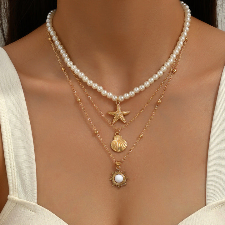 Boho Multi‑Layer Pendant Necklace For Women, Trendy, Distinctive Collarbone Chain