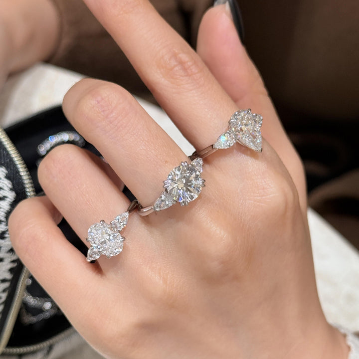 Stunning Adjustable Open 2-Carat Diamond Ring Set, Sparkling Statement Rings for Women