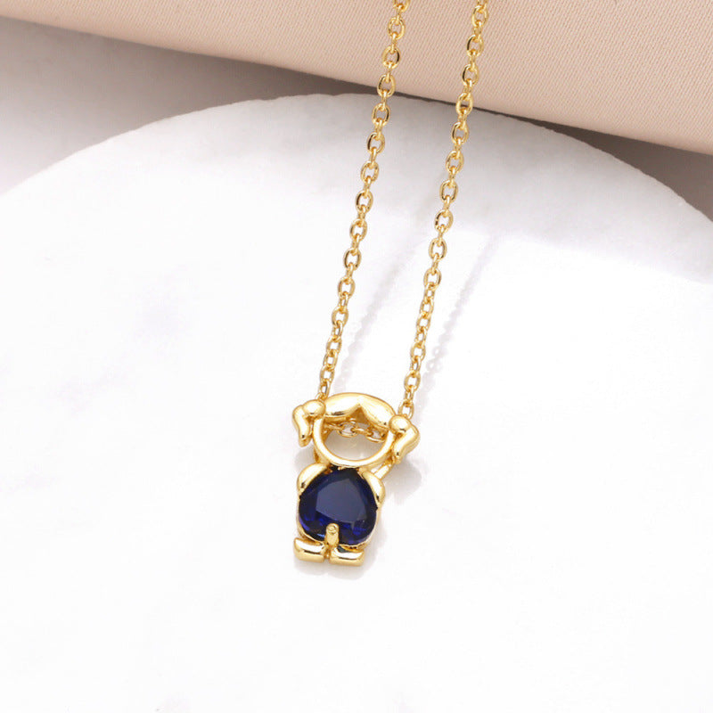 Triple Heart Birthstone Necklace, Custom Family Three Heart Gem Personalized Pendant For Mom & Best Friends
