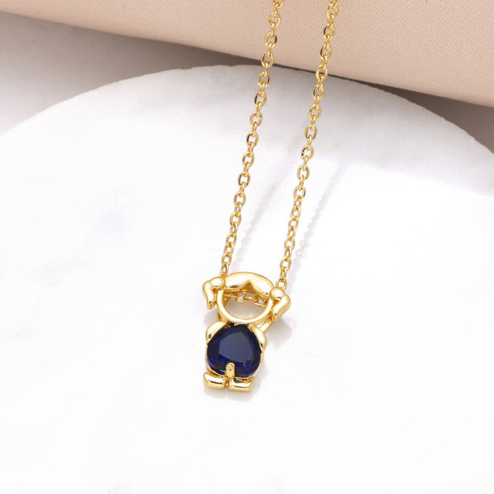 Triple Heart Birthstone Necklace, Custom Family Three Heart Gem Personalized Pendant For Mom & Best Friends