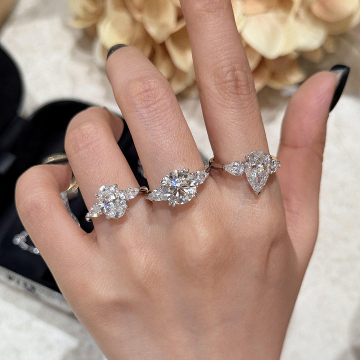 Stunning Adjustable Open 2-Carat Diamond Ring Set, Sparkling Statement Rings for Women