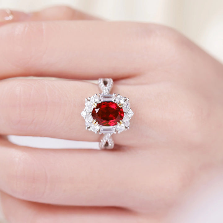 3‑Carat Halo Twist Shank Open Adjustable Ring Collection