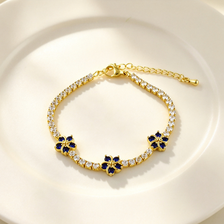 Colored Diamond Tennis Bracelet, Adjustable Extension Dainty Stackable Women Lucky Symbol Wrist Jewelry
