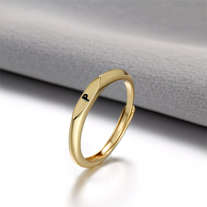 Custom 26 Initial Adjustable Stackable Ring, 14K Gold Dainty Tiny Minimalist Personalized Women Promise Band