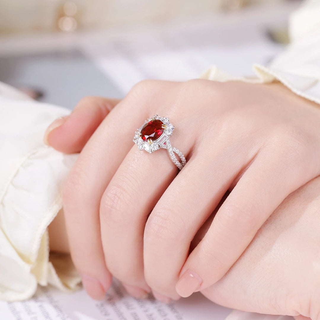 3‑Carat Halo Twist Shank Open Adjustable Ring Collection