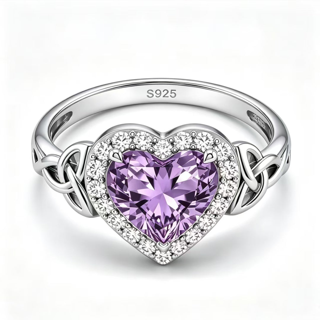 S925 Silver Heart‑Cut Gem Halo Ring, Thoughtful Gift Option For Women