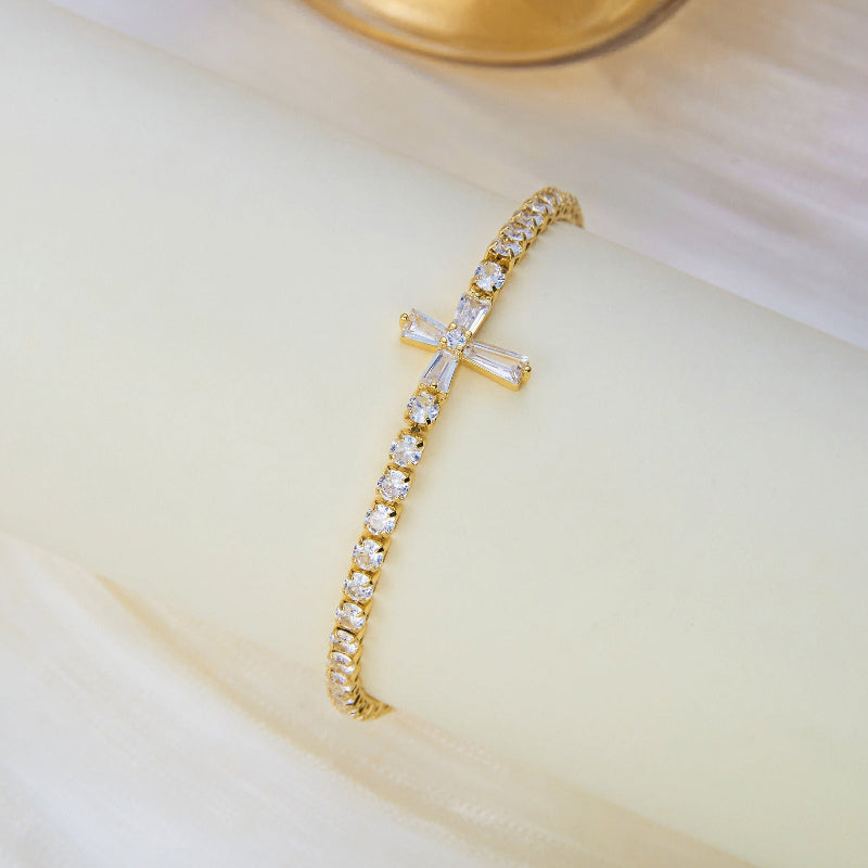 3‑Piece Gold Diamond Bracelet Set, Dainty Stackable Women’s Bracelets