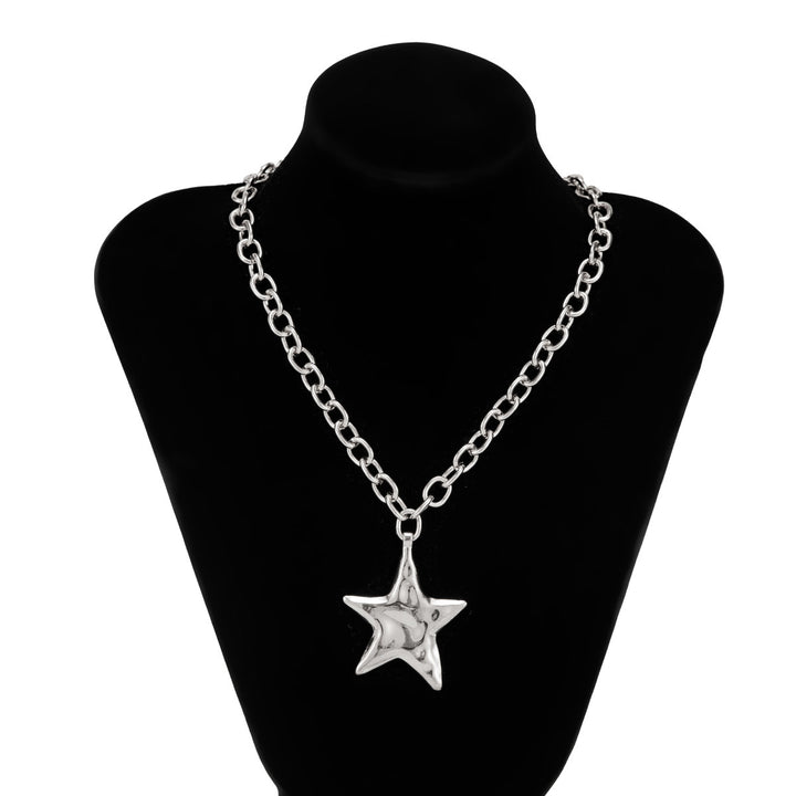 Unisex Textured Star Pendant Necklace, Bold Chain Design for Daily Wear &amp; Gifting for Men Women