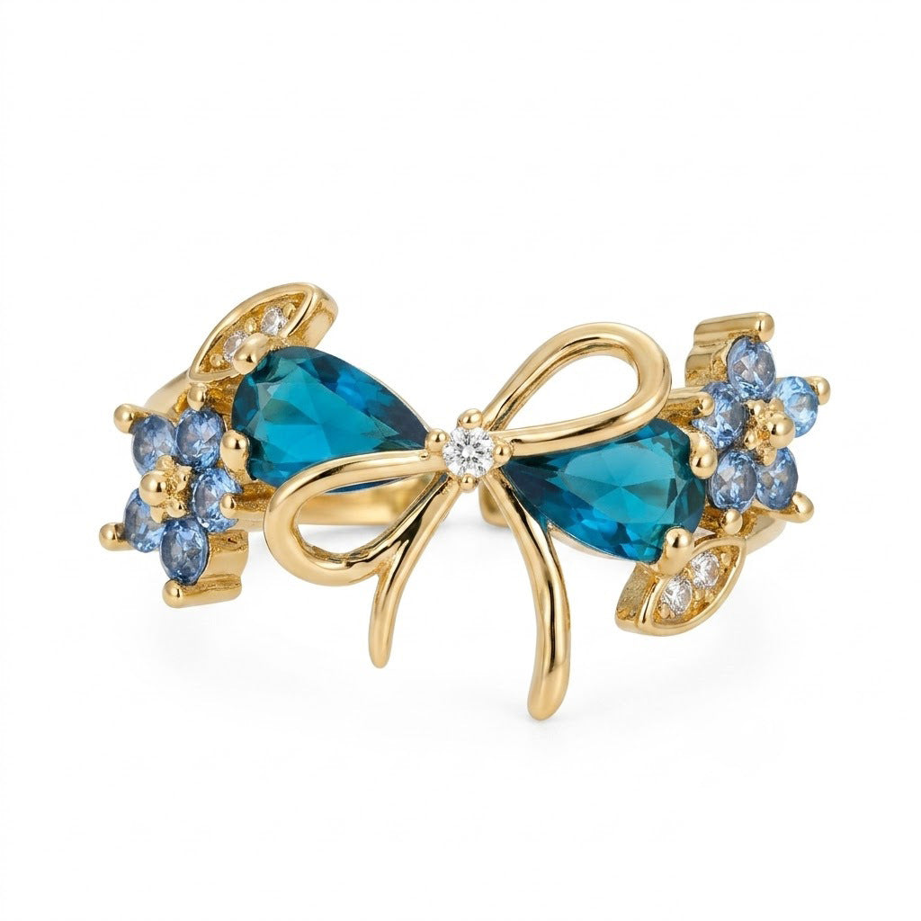 Assorted Stackable Floral &amp; Bow Statement Rings, Open Adjustable Multi Style Rings for Women
