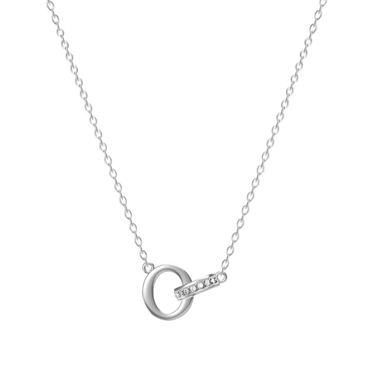 26 Letters Initial Necklace, Diamond Accent Personalized Women Collarbone necklace