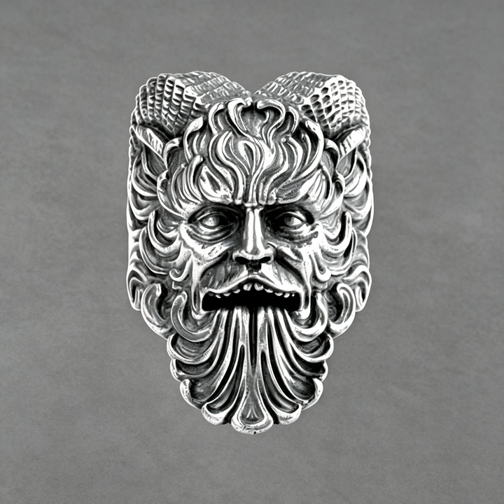 Vintage Goat Head Series Open Adjustable Men’s Rings, Trendy, Distinctive Hip-Hop Ring
