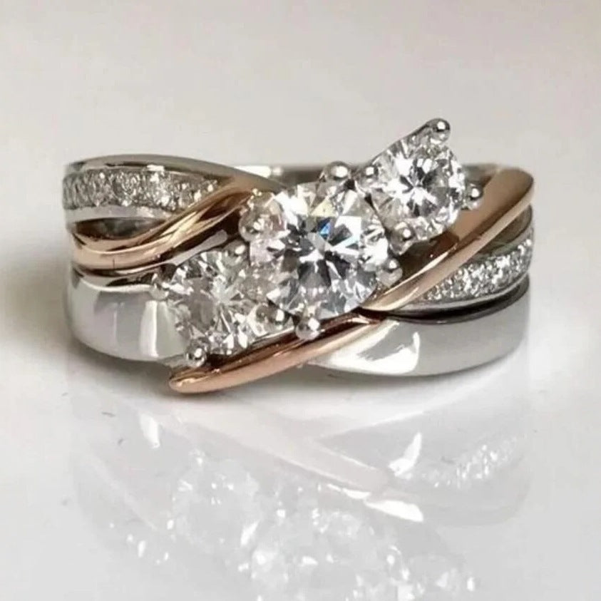 S925 Multi‑Diamond Twisted Band Ring, Versatile, Sophisticated and Chic Style