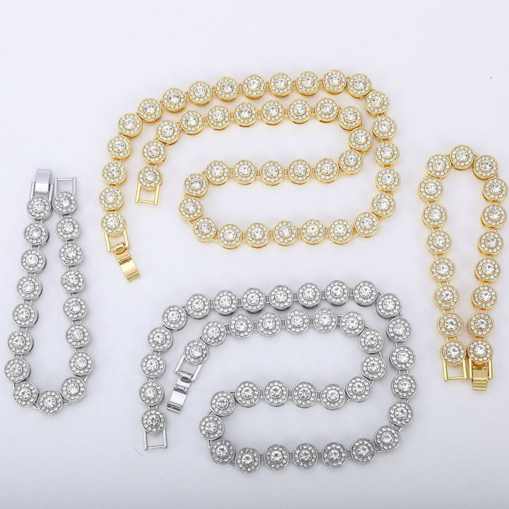 S925 Silver &amp; 14K‑Tone Necklace &amp; Bracelet Jewelry Set, Ideal Gift For Women