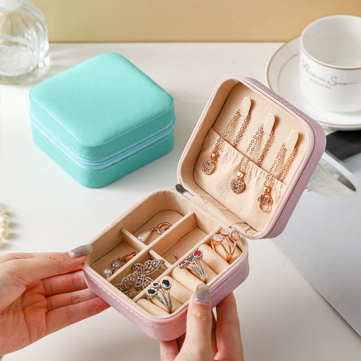 Portable Multi‑Compartment Jewelry Storage Box, PU Leather for Travel Use &amp; Gifting for Jewelry Lovers