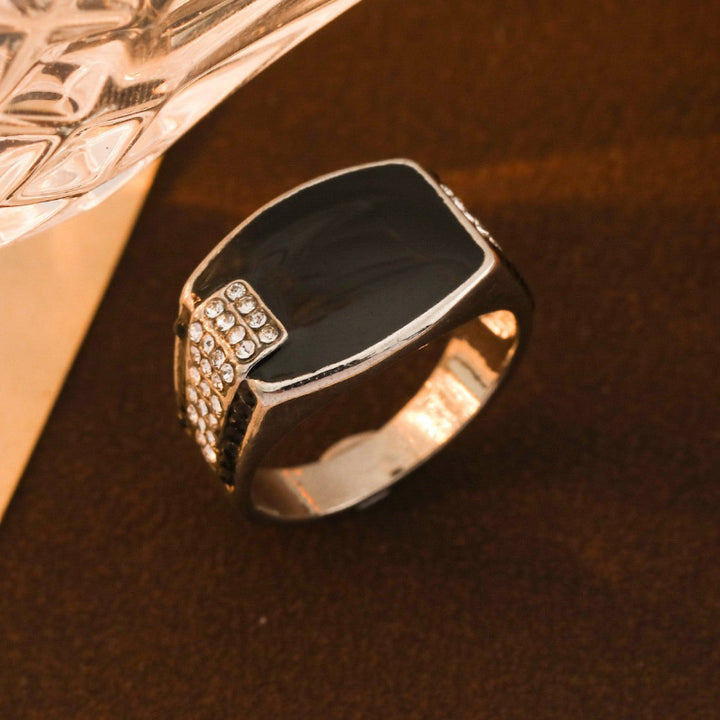 Hip Hop Fashion Full Diamond Ring, Classic Business Style ,High-End Men's Diamond-Set Square Ring