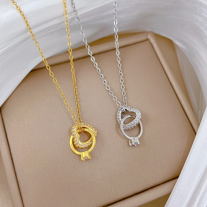 Intertwined Heart Pendant and Promise Ring Necklace—A Romantic Gift for Her