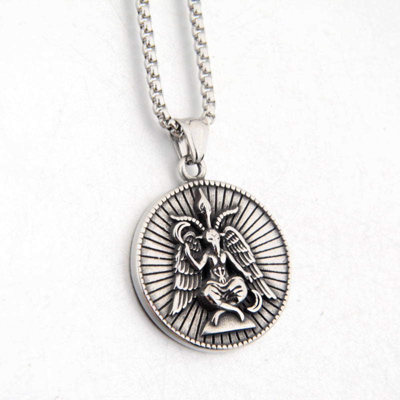 Vintage Medallion Pendant Necklace, Versatile Casual "Fallen Angel" Necklace for Couples