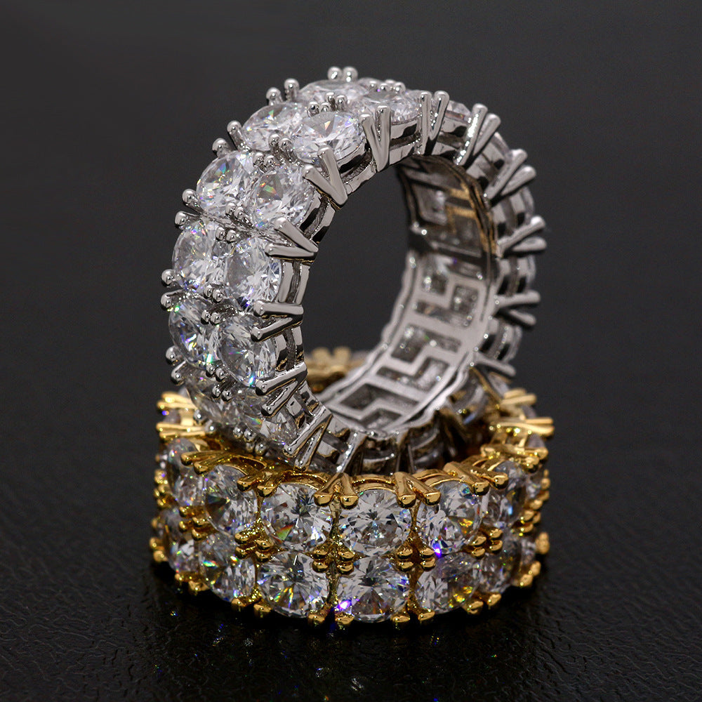 Full Eternity Band Ring, Trendy Hip-Hop Style Ring for Men and Women