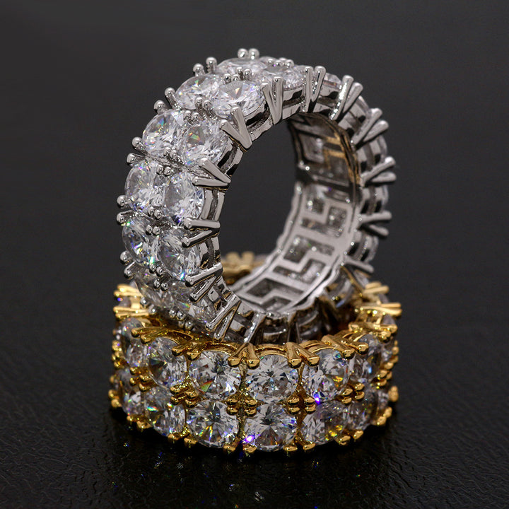 Full Eternity Band Ring, Trendy Hip-Hop Style Ring for Men and Women