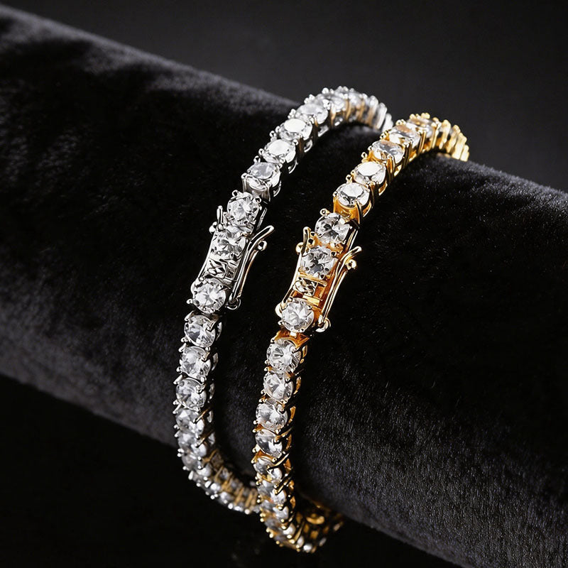 Hollow Heart‑Shaped Diamond Tennis Bracelet(7 inch), 14K Adjustable Link Bracelet for Women
