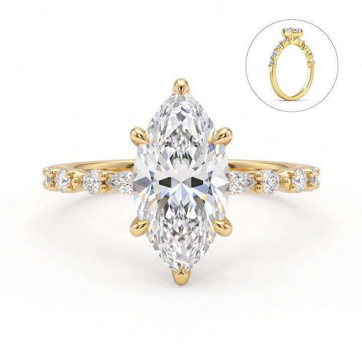 Marquise-Cut 5A-Grade Diamond-Style Promise Ring – Affordable Luxury Stackable Ring