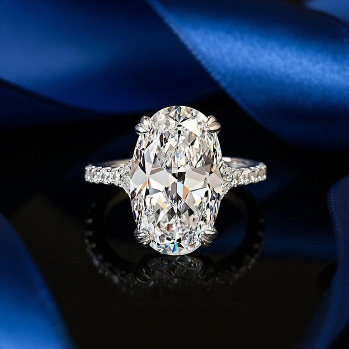 "Ice Flower" Cut Diamond Engagement Open Ring, Luxurious Paved Band Promise Ring for Women
