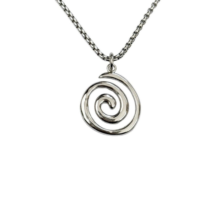 Minimalist Open Spiral Swirl Pendant Necklace, Y2K Rock Necklace Dainty Everyday Collarbone Jewelry