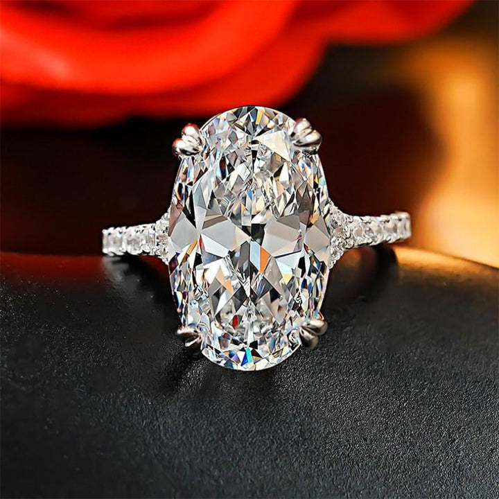 "Ice Flower" Cut Diamond Engagement Open Ring, Luxurious Paved Band Promise Ring for Women