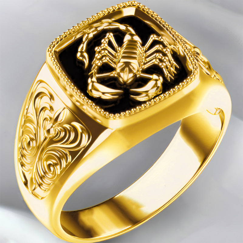 Carved Scorpion Signet Ring, Great for Birthday, Christmas Gift &amp; Daily Wear for Men