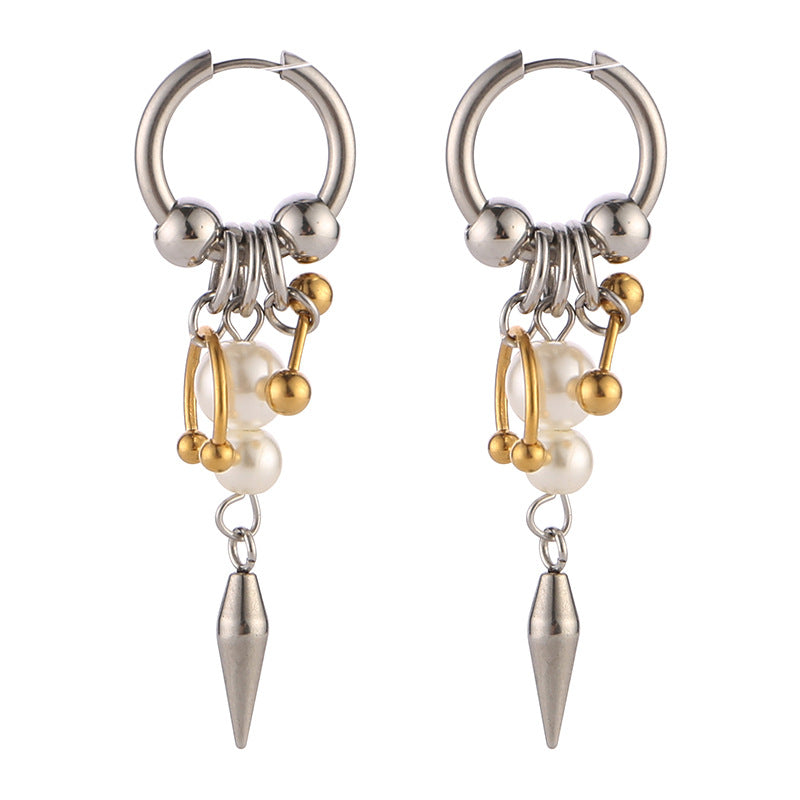 Single‑Sold Spike Pearl Tassel Drop Earrings Earring, Great for Gifting &amp; Daily Wear