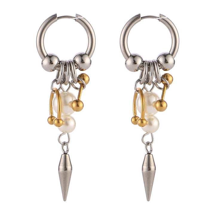 Single‑Sold Spike Pearl Tassel Drop Earrings Earring, Great for Gifting &amp; Daily Wear