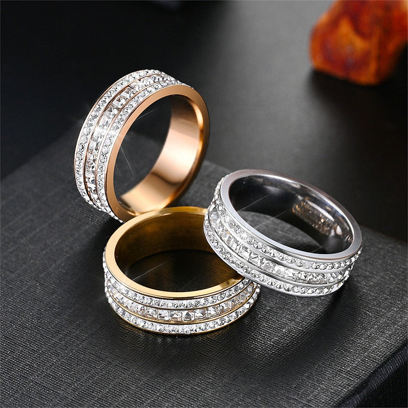 S925 &amp; 14K Multi‑Row Diamond Couple Ring, Perfect Gift For Lovers &amp; Anniversaries