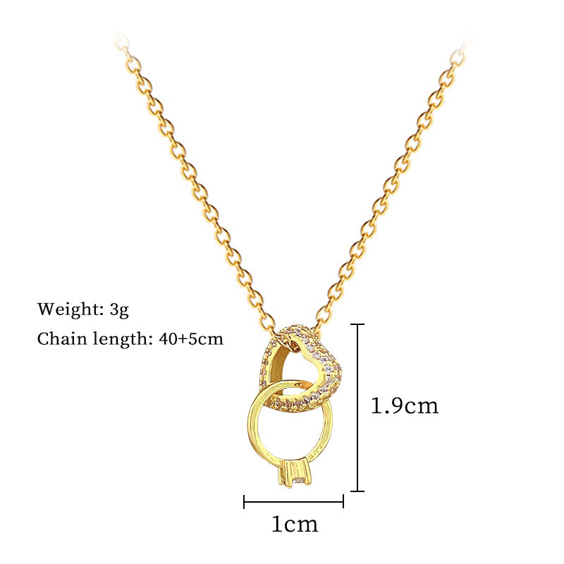 Intertwined Heart Pendant and Promise Ring Necklace—A Romantic Gift for Her