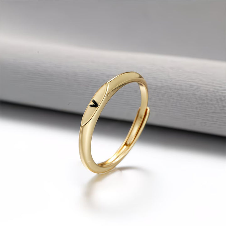 Custom 26 Initial Adjustable Stackable Ring, 14K Gold Dainty Tiny Minimalist Personalized Women Promise Band