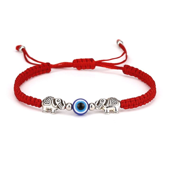 Evil Eye Braided Rope Bracelet, Animal Charm Adjustable Woven Bracelet for Daily Wear &amp; Gifting