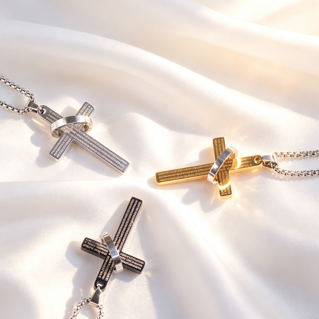 Letter and Cross Pendant Necklace; Hip-Hop/Punk Sweater Necklace for Men and Women