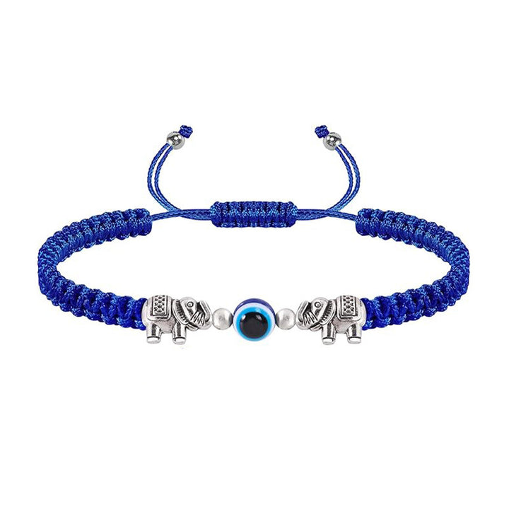 Evil Eye Braided Rope Bracelet, Animal Charm Adjustable Woven Bracelet for Daily Wear &amp; Gifting