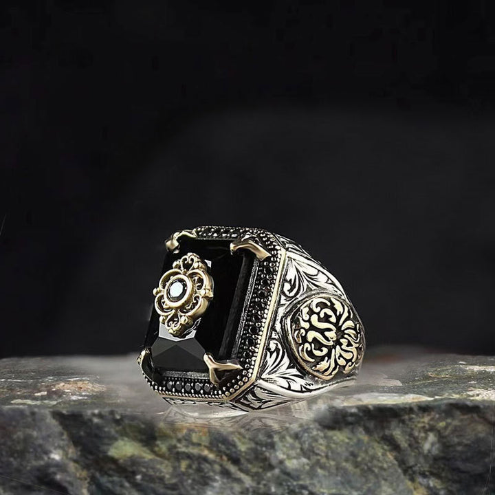 Punk Trend Retro Ring, High-End Couple Rings, Exquisite Accessories, Luxury Gem Tone Options Ornate Craft Jewelry