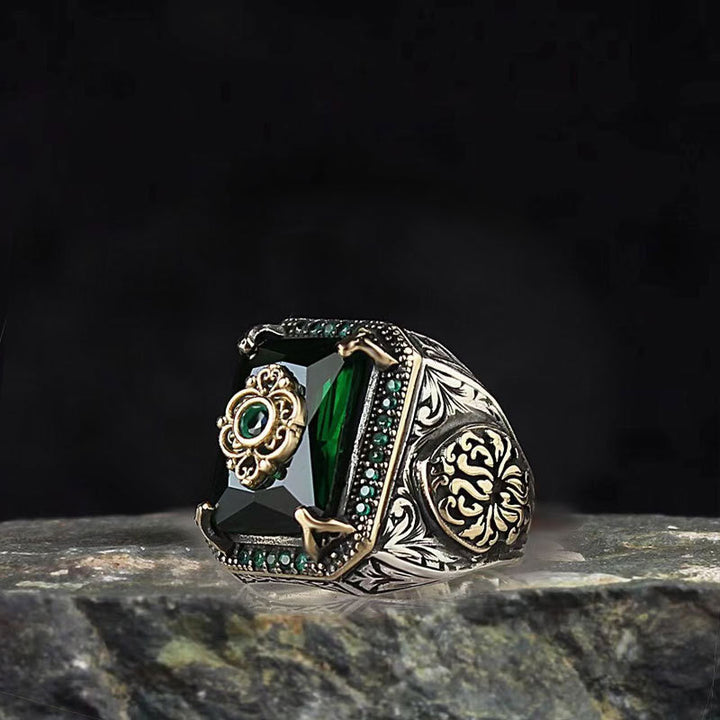 Punk Trend Retro Ring, High-End Couple Rings, Exquisite Accessories, Luxury Gem Tone Options Ornate Craft Jewelry